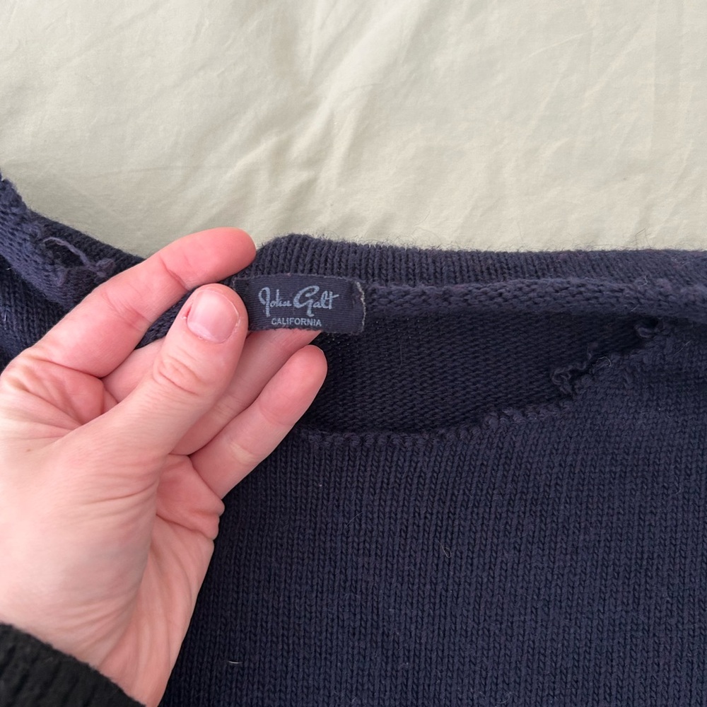 Brandy Melville Dark Blue Crew Neck Sweater - Picture 4 of 5